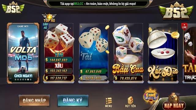 Các trò chơi hấp dẫn khi tải app B52club